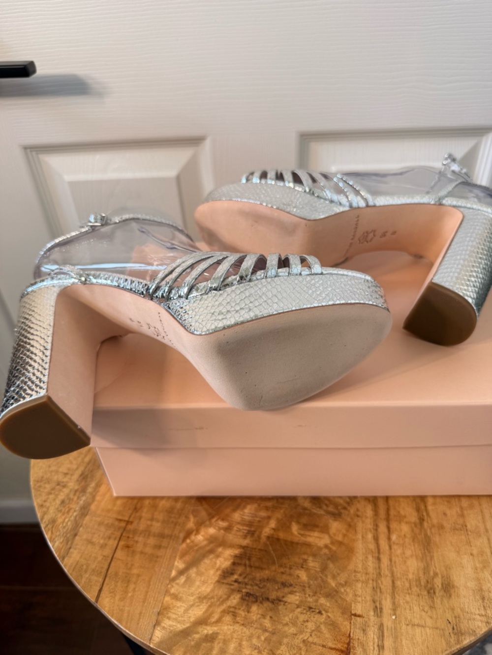 Loeffler Randall Silver Knotted Platform Sandals - Picture 5 of 6